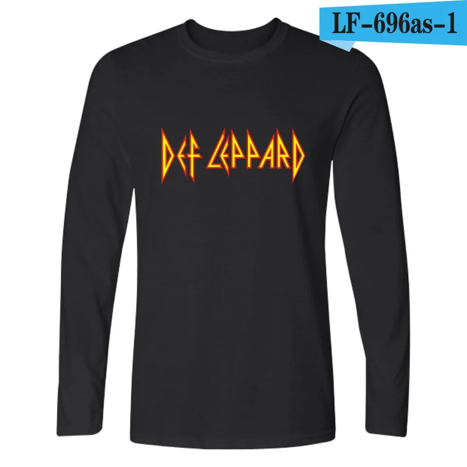 Новинка xxs 4xl Def Leppard рок группа футболка с длинными рукавами для мужчин Slim Fit футболки и хип хоп Футболка мужская брендовая в футболках - Цвет: black