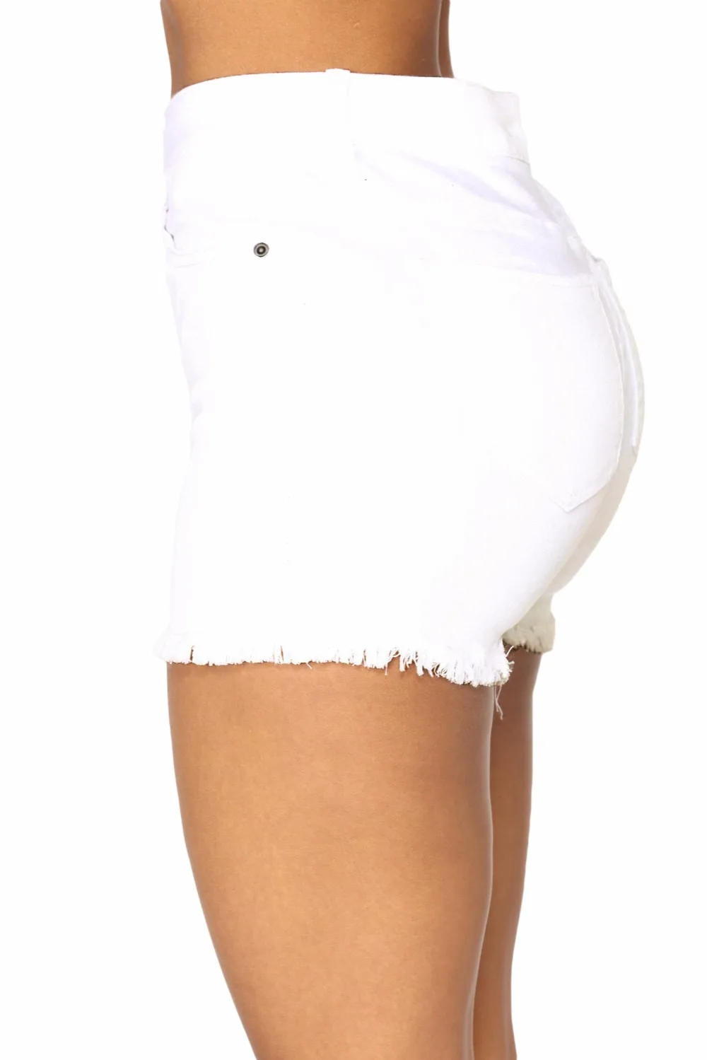 Горячая отверстие 2019 новый летний облегающую посадку Высокая Талия Джинсовые шорты Для женщин Мода Короткие джинсы Sexy кисточкой черный