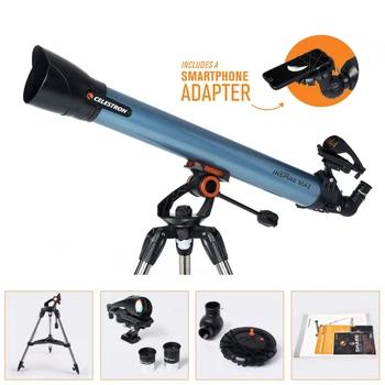 

CELESTRON INSPIRE 80AZ REFRACTOR TELESCOPE Sturdy Steel Tripod Smartphone Adapter 20mm & 10mm Kellner Eyepieces StarPointer PRO