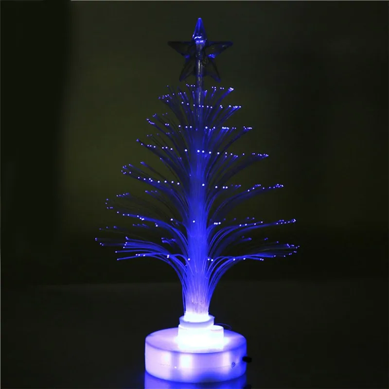 14*3.5cm Mini Fiber Optic Christmas Tree Night Light For Christmas Holiday Festival Party Lighting And Decoration Dropshipping