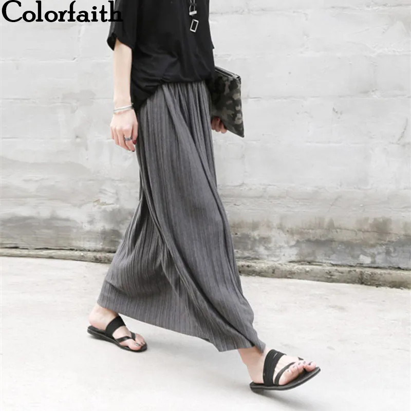 

Long Skirt Latest Fashion Ankle Length Cotton Pleated Skirts for Women Autumn Winter High Waist Casual Woman Maxi Skirts 3077