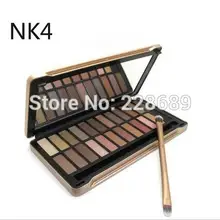 24 warna baru nk 4 палитра теней для век 24 warna metalik NK4 тени для век dengan sikat, набор для макияжа dengan kotak ritel 80 шт