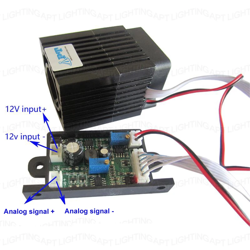 

Analog signal Focusable Quality Super stable 300mW 532nm green laser module Stage Light RGB Laser Diode Compact DC 12V input