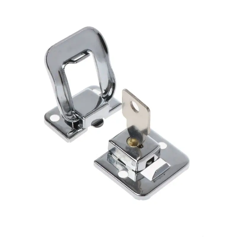 

OOTDTY 1 Set Metal Jewelry Box Lock Suitcase Buckles Toggle Hasp Latch Catch Clasp With Key