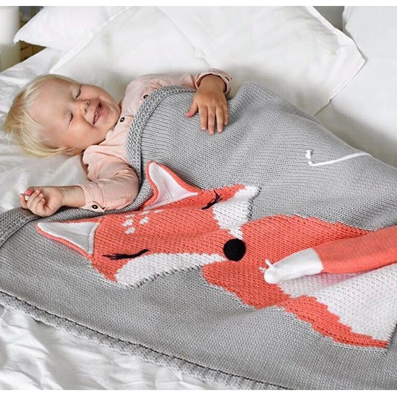 Newborn Fox Swaddling Kids Gift Boy Girls Blankets Baby