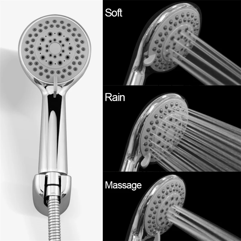 3 Mode ABS Water Saving Handheld Shower Head High Pressure Plastic