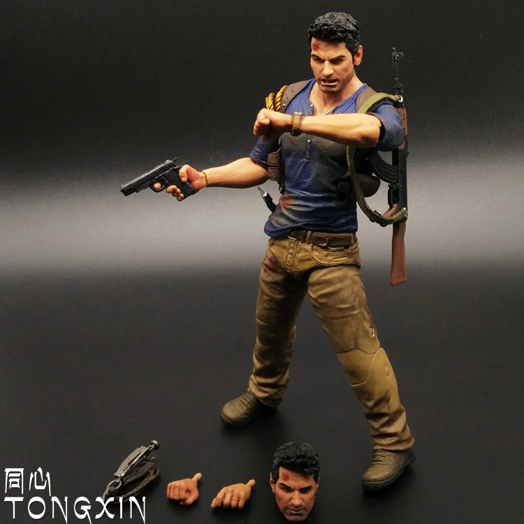 ФОТО Mysterious sea area Uncharted 4 7 inch Nathan Drake Movable doll model Handmade toy multi accessories NECA T24
