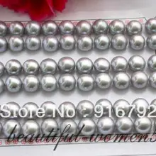 >>>>> 30 пара 9- 10 мм круглый серый FW жемчужные серьги