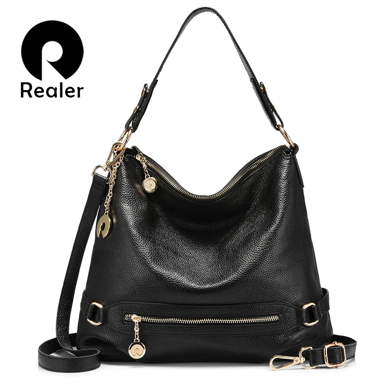 Realer women handbag high quality genuine leather crossbody shoulder bag for ladies with top ...