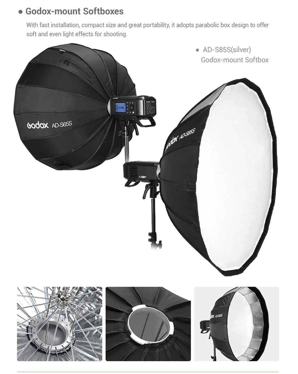 Godox Witstro AD400Pro ttl HSS Внешняя вспышка литий-ионная батарея 2,4G триггер софтбокс AD-S85S тубус отражателя Barndoon Speedlight Kit