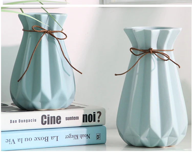 Европа краткое Мэтт Алмазная фарфоровая ваза современная мода Керамика ваза кабинет прихожей дома Свадебные украшения