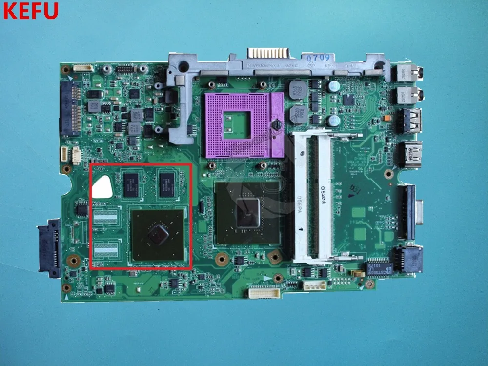 Материнская плата KEFU K40ID для ноутбука ASUS K40I K40IE X4D X8Al REV2.0 DDR3 с графическим чипом 100%