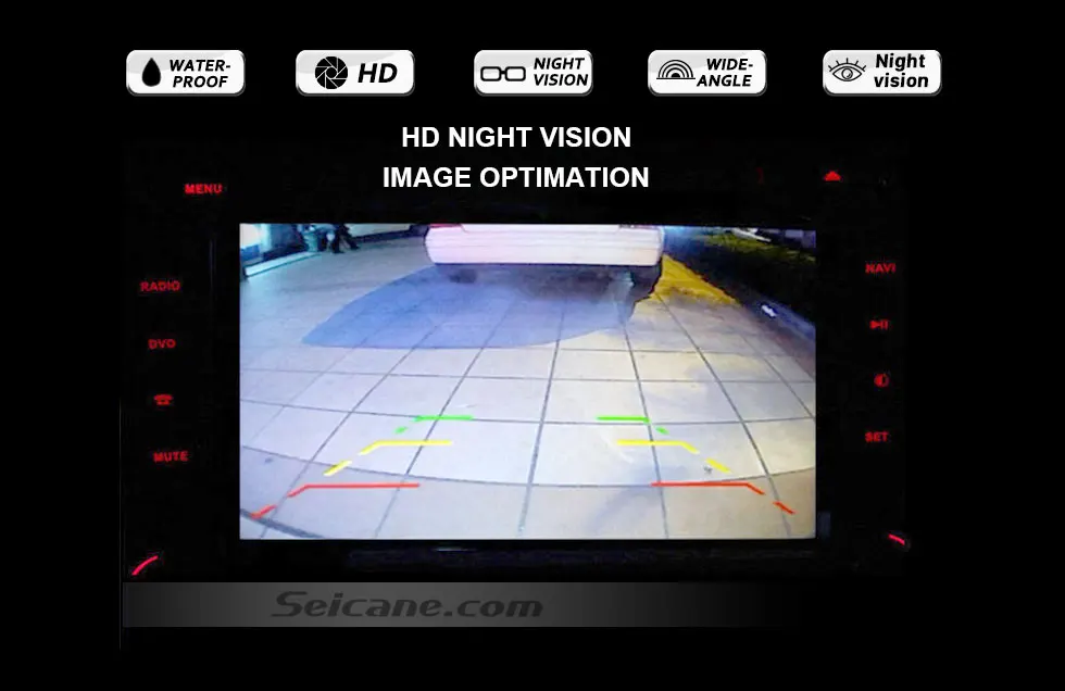 Seicane HD камера заднего вида автомобиля Обратный парковочный резервный монитор Комплект CCD с 8 светодиодный