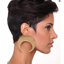 Moda 4 cores grande crescente lua gota brincos para mulher especular acrílico grande brinco de ouro jóias e18032