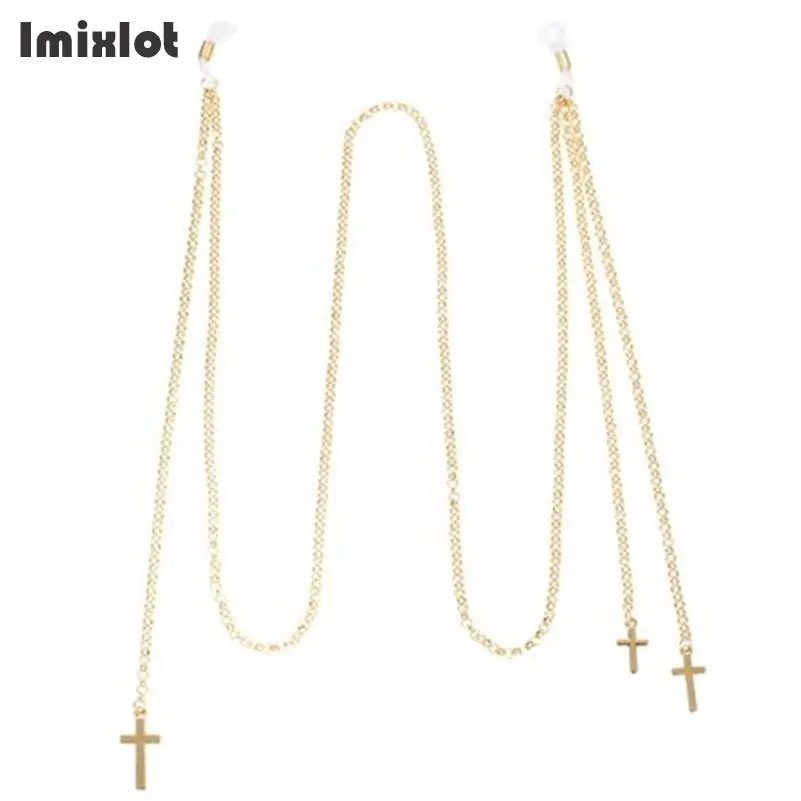 

Imixlot Reading Glasses Chain with Cross Pendant Women Metal Cords Sunglasses Spectacles Holders Eyeglass Lanyard Strap