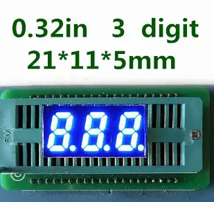 

Hot sale! 3bit 3 bit Common cathode Digital Tube 0.32" 0.32in. blue LED Digit 7 Segment led display