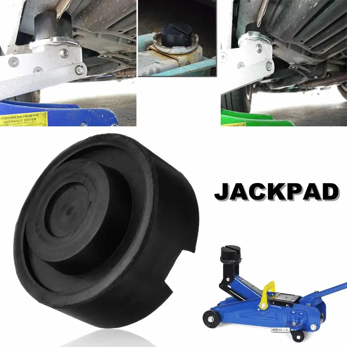 Anti Slip Slotted Frame Rail Floor Jack Disk Rubber Pad for Pinch Weld