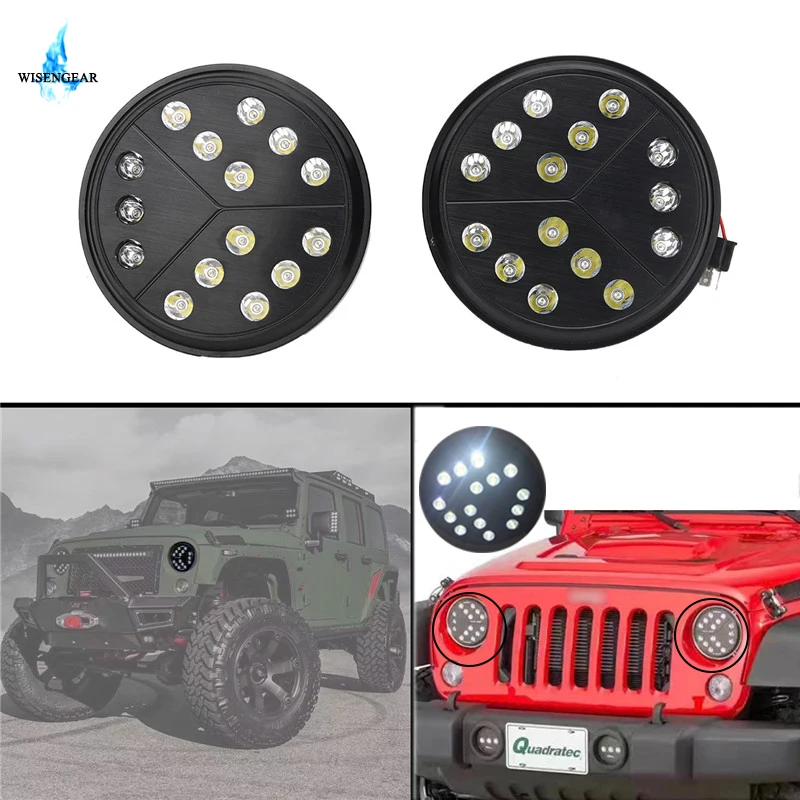 

WISENGEAR 7 inch 40W LED Headlight Car Hi/Low Beam Headlamp Bulb For Jeep Wrangler JK Unlimited 2 4 Door TJ Driving Lights Len /