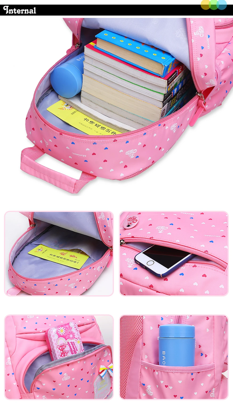 EKUIZAI школьные сумки mochila детские школьные рюкзаки детские рюкзаки для девочек и мальчиков школьная сумка из нейлона bolsa школьный розовый
