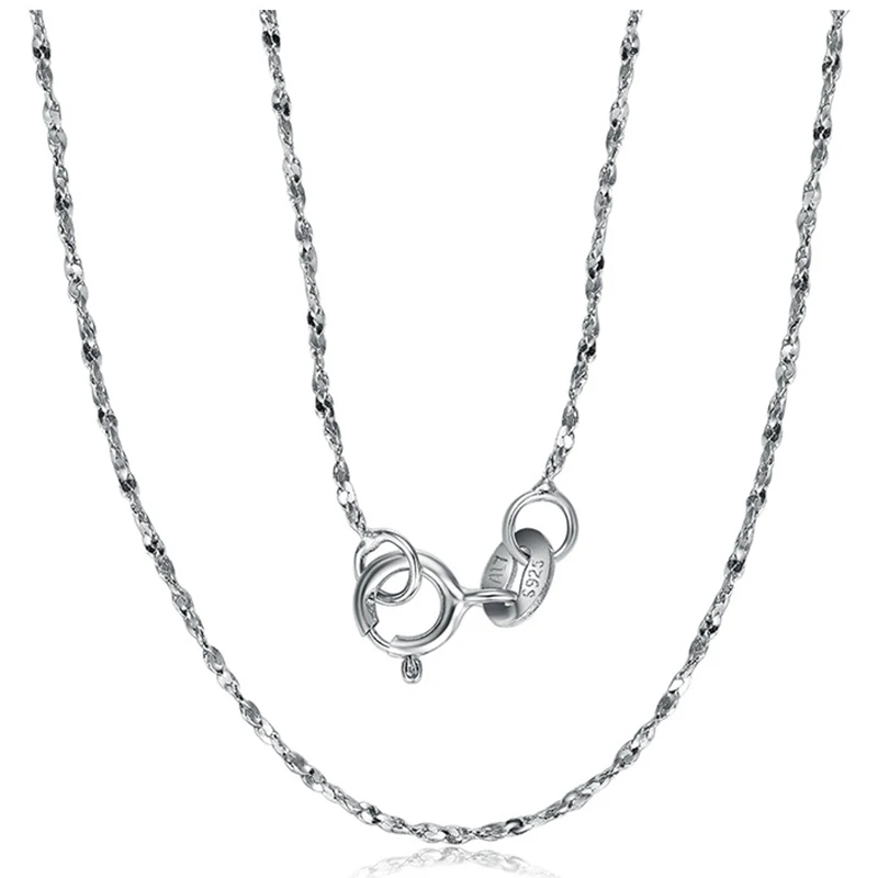 

Necklaces & Pendants 925 Sterling Silver Chain Necklace 18 inch Super Shinning Women Accessories Fine Jewelry 2017 Bijoux