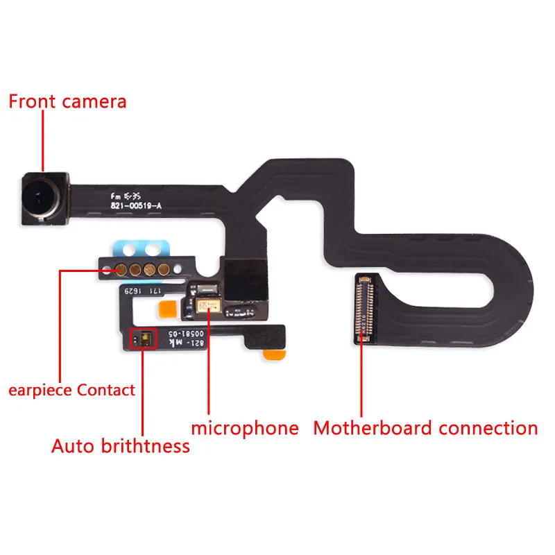 1 комплект для iPhone 7 фронтальная камера+ наушник+ металлическая фронтальная камера правый датчик приближения гибкий кабель с микрофоном в сборе
