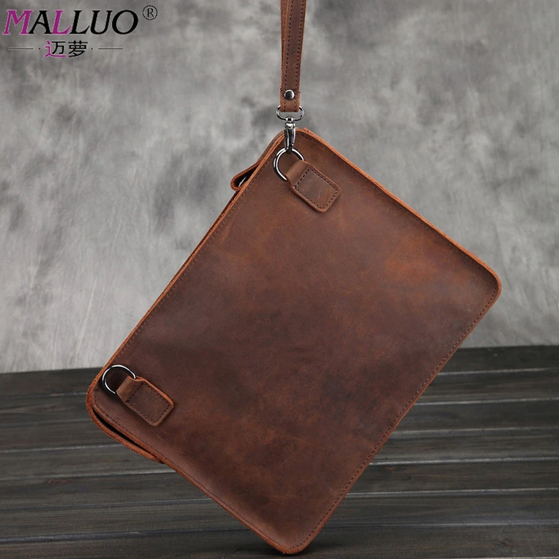 

MALLUO CRAZY HORSE Leather Women Messenger Bags Crossbody Bag Female Fashion Shoulder Bags for women Clutch Small Handbags HOT!!