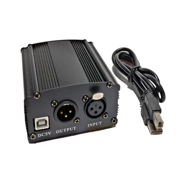 

Condenser microphone 48V Phantom Power Supply for Broadcasting Studio Recording Computer Mic 5V USB interface power input