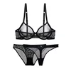 Varsbaby ultra-thin cup mesh lace underwear transparent unlined 1 bra+2 panties bra set for ladies ► Photo 2/6
