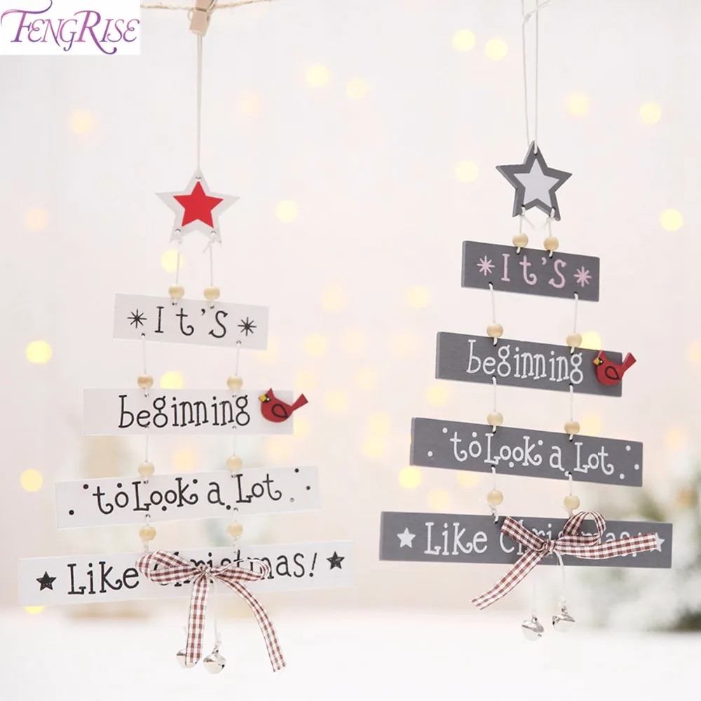 FengRise Merry Christmas деревянная подвеска Рождественские елочные украшения DIY рождественские подвесные украшения Navidad Drop орнамент подарок на Новый год