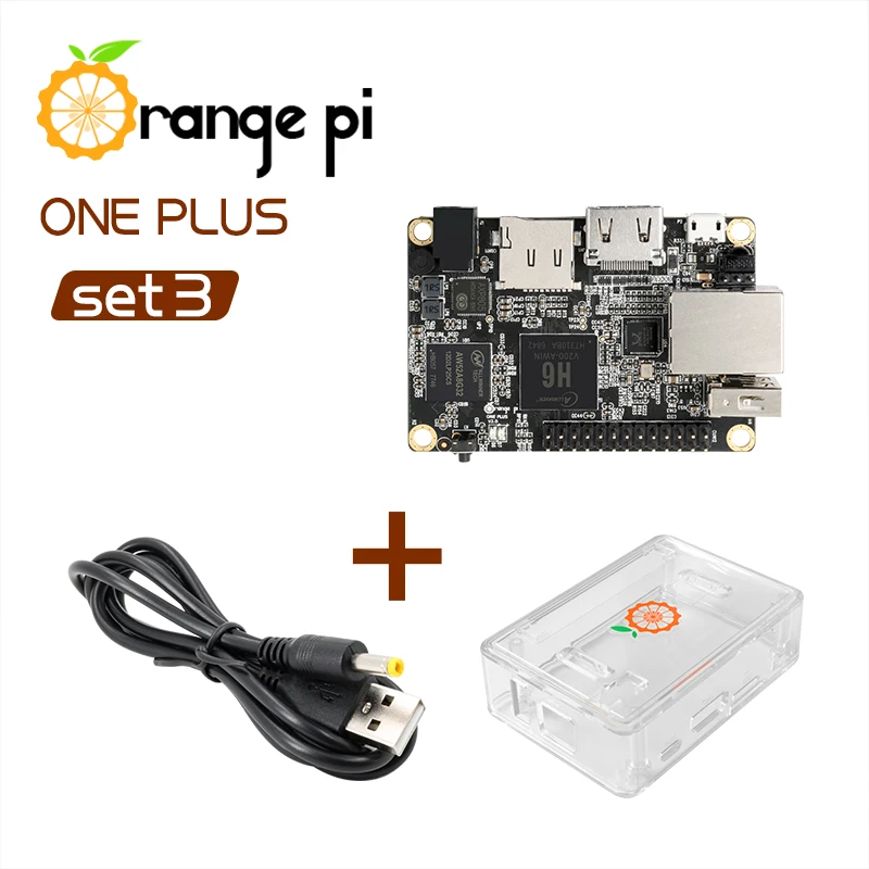 

Orange Pi One Plus SET3: OPI One Plus & ABS Transparent Case & Power Cable