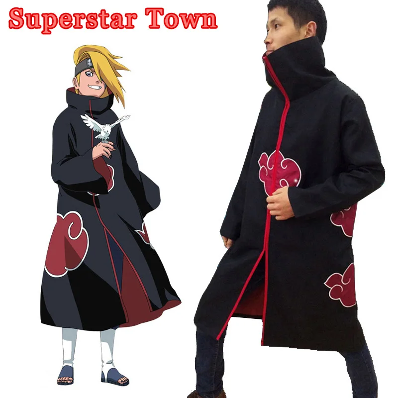 

Uchiha Itachi Akatsuki Robes Naruto Cos Cosplay Cloak Unisex Cartoon Cloaks Party Costume Christmas Halloween Gift