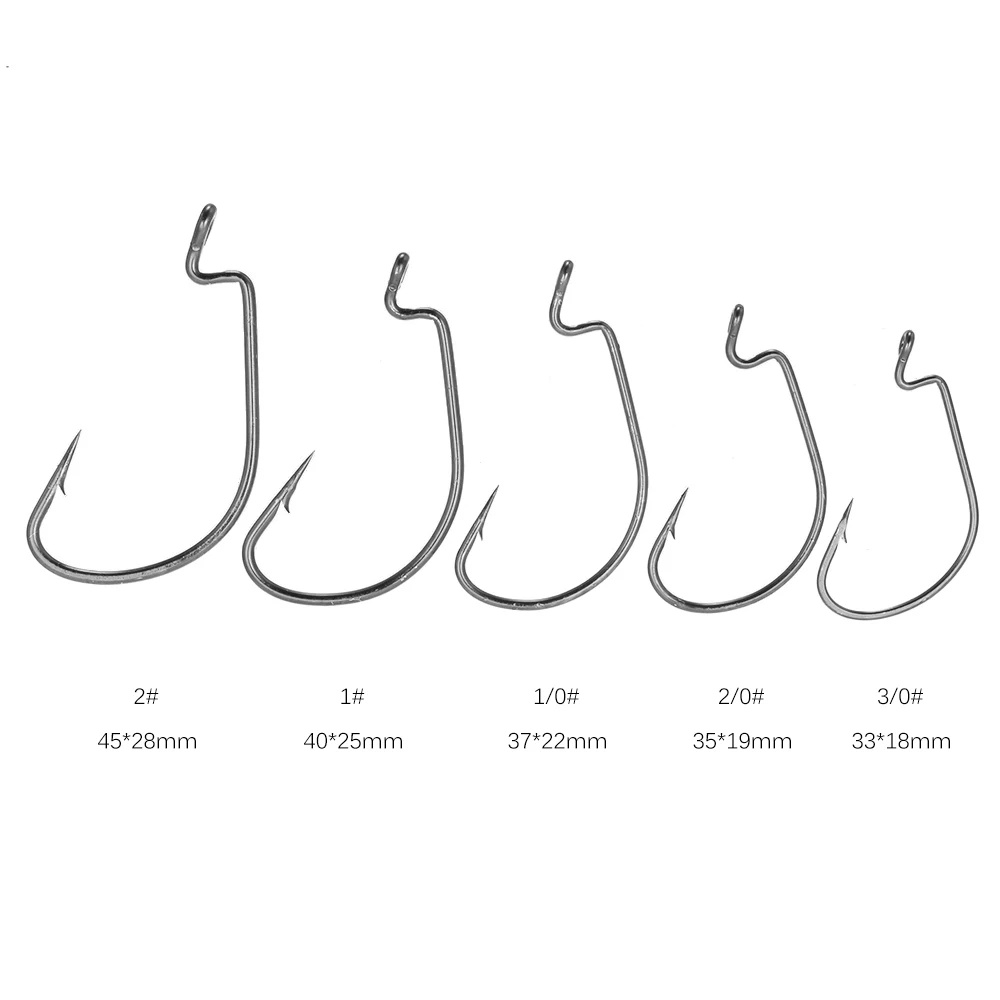 50 шт./коробки набор крючков из углеродистой стали 5 размеров 1#2#1/0#2/0#3/0# Мягкая приманка для рыболовного крючка с ящиками для хранения рыболовных снастей