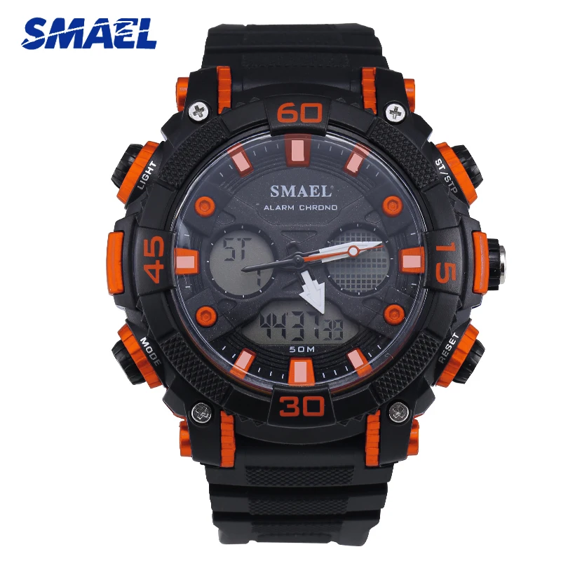 

SMAEL Men's Watches Stopwatch Date Waterproof Clock Man Quartz Analog Digital Military Sports Wrist Watch Men reloj hombre 2019