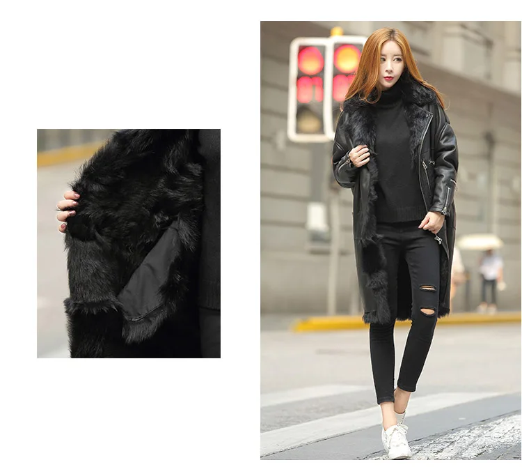 women natural sheep skin leather coat fur inside (13)