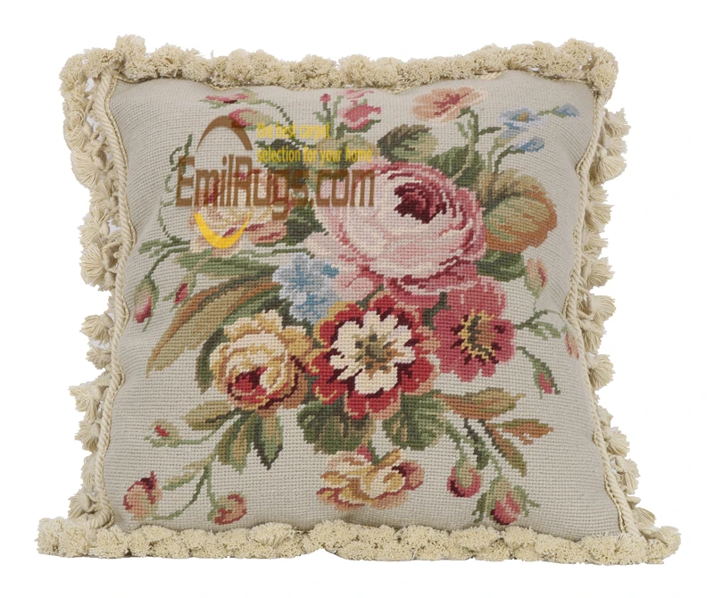 

Needlepoint Cushion Made In China Square Roses Handmade Wool Needlepoint Chair Cushion Pad Wool Runner Cushion