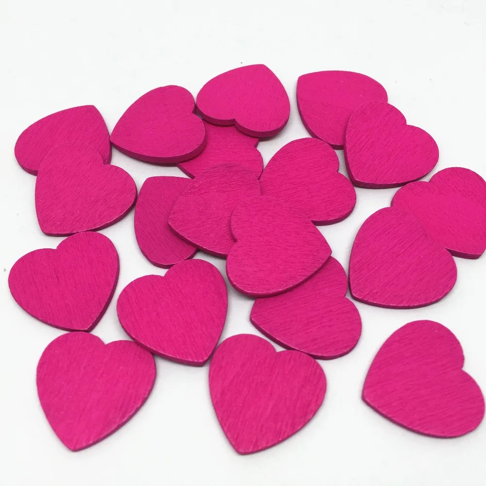 100 шт 16 цветов 18 мм деревянные цветные сердца ломтики конфетти ремесла для свадебной вечеринки украшения для декорации стола украшения белый красный