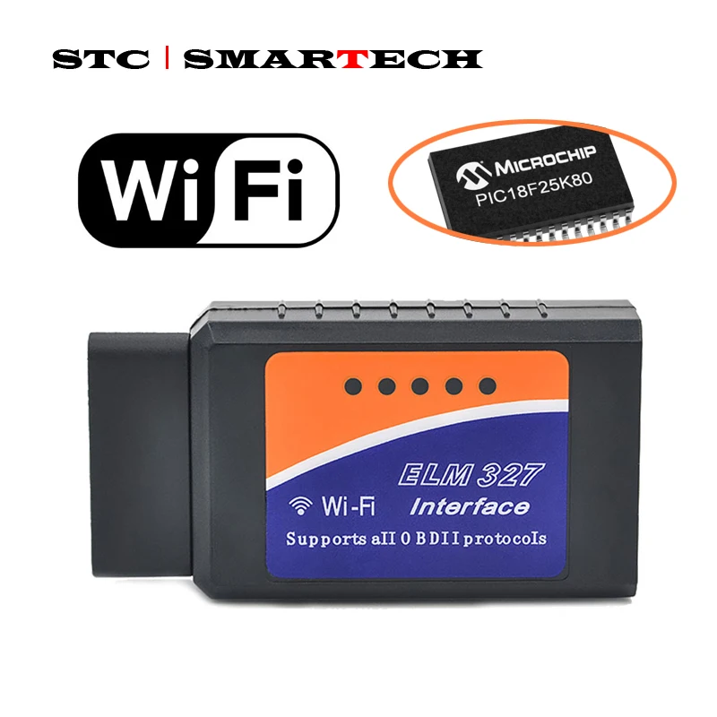 SMARTECH ELM327 OBD II WIFI OBD2 V1.5 с чипом PIC18F25K80 автомобильный диагностический 2 ELM 327 сканер Wi