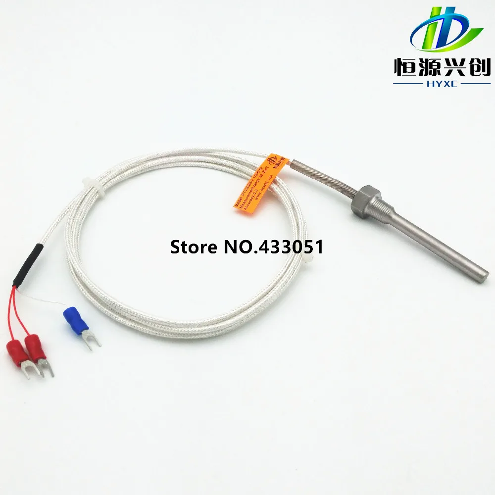 RTD Pt100 Sensor de temperatura Sonda L 5 cm 1//2NPT Rosca 3 cables Cable de 2M