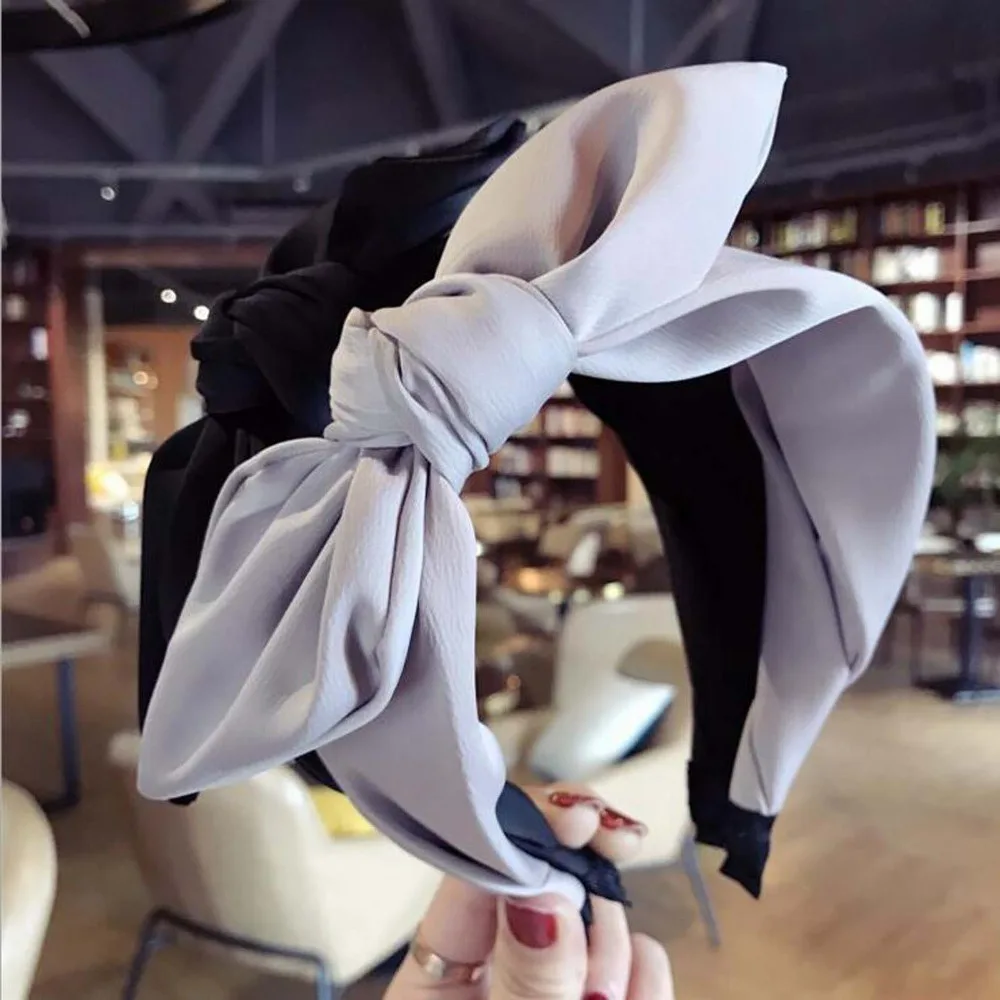 

2019 Fashion Headband Women's Hairband Hair Accessories Wholesale Big Bowknot Headwear Rabbits Ears Turban Headband