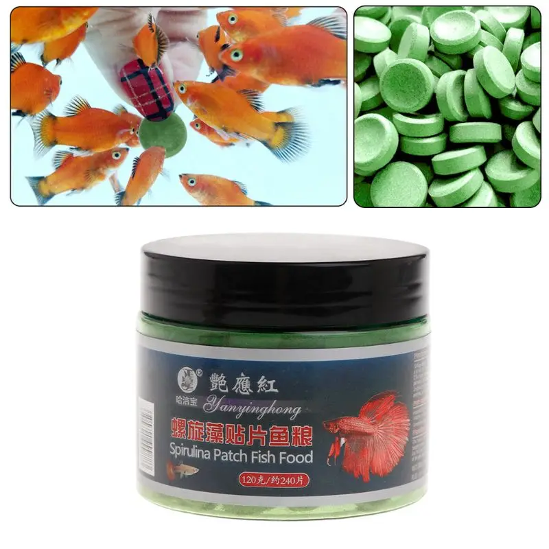 

Fish Food Spirulina Algae Pills 240 Tablets Natural Aquarium Fish Tank Supplies Tropical Fish Nutrition Vitamin Provider Feeders