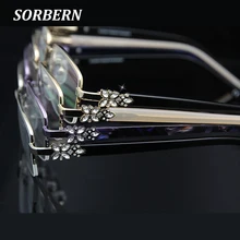 SORBERN полуоправа, стекло, бриллиант, стекло es, оправа, роскошная, оптическая, для женщин, oculos de grau feminino, женские очки, оправа