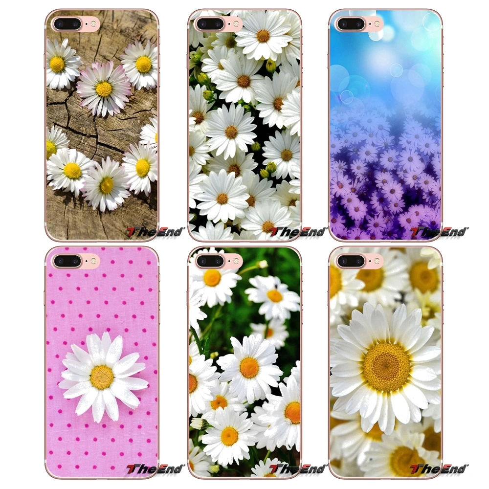 

For Huawei G7 G8 P7 P8 P9 Lite Honor 4C 5X 5C 6X Mate 7 8 9 Y3 Y5 Y6 II 2 Pro 2017 Transparent TPU Case Cover sweet Daisy flower