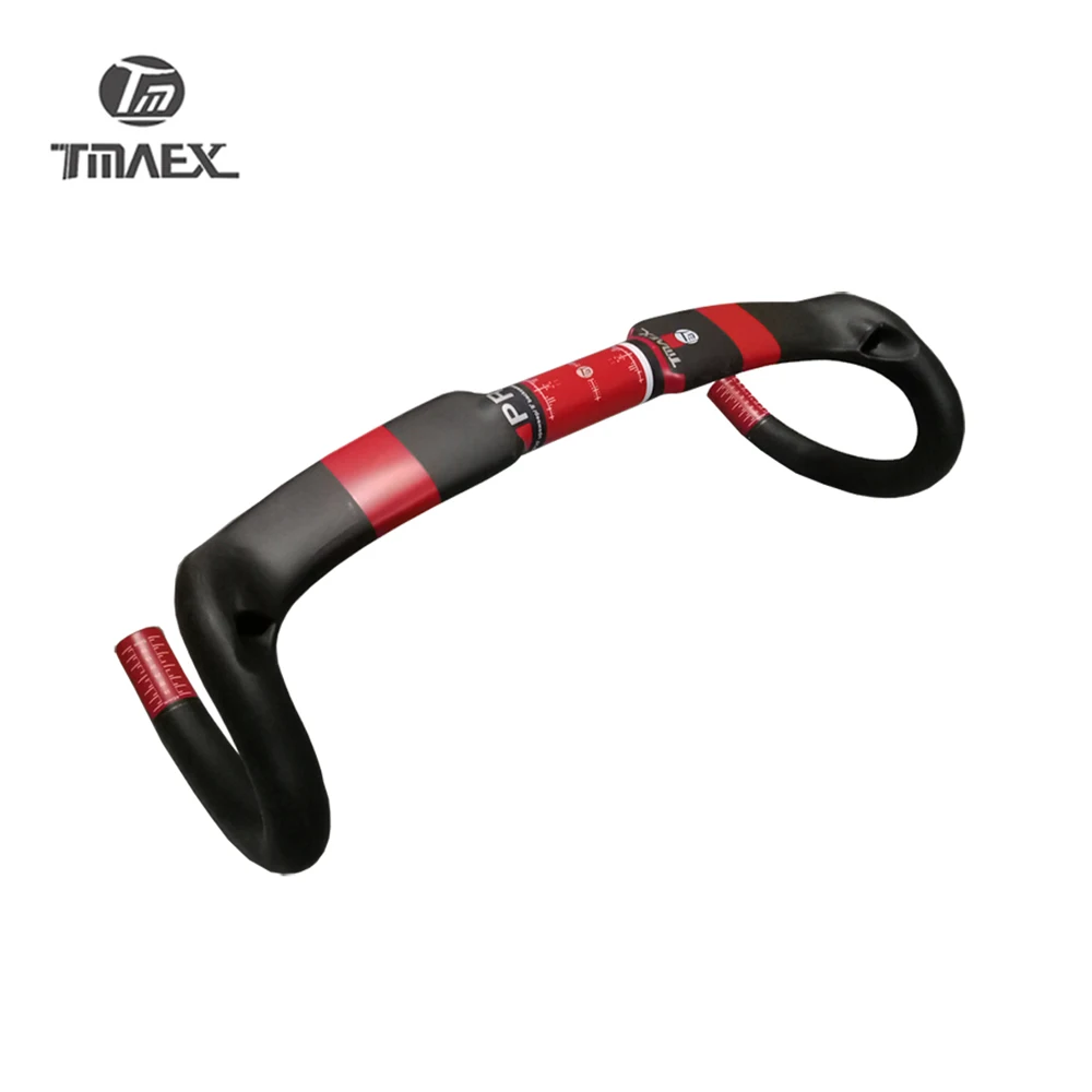 TMAEX Pro Red Matte Carbon Road Bike Handlebar Carbon Handlebar Bicycle