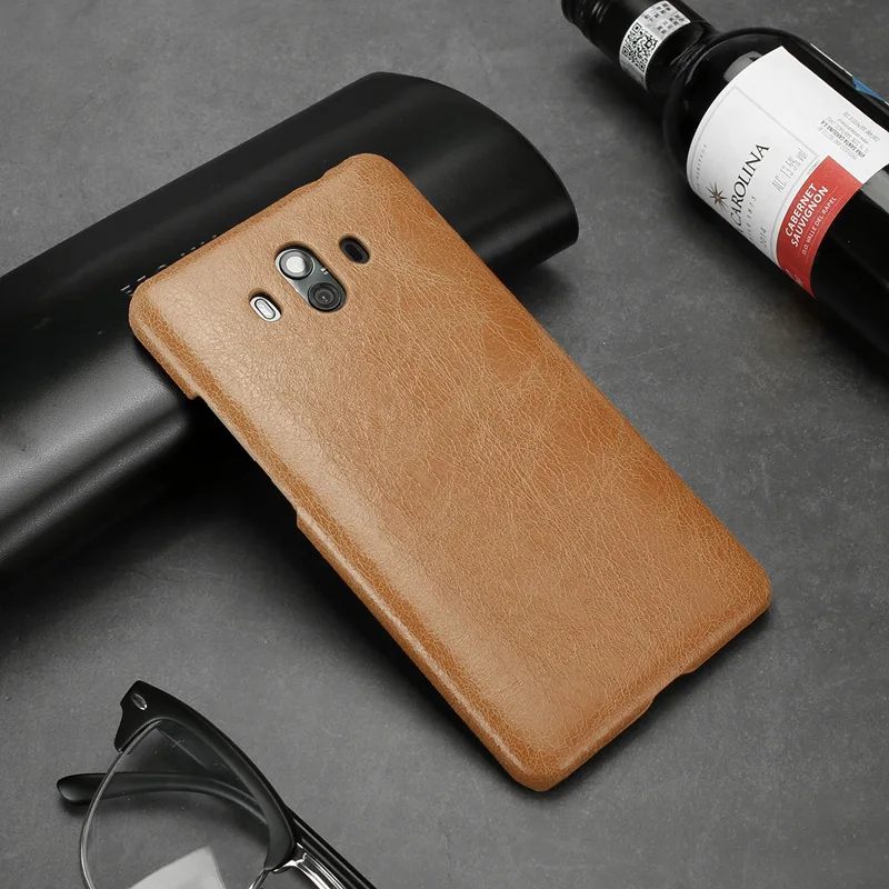 

2017 Retro Matte texture Genuine Leather Back cover Cases for Huawei Mate 10 mate10 Mobile Phone Protector bag capas Case
