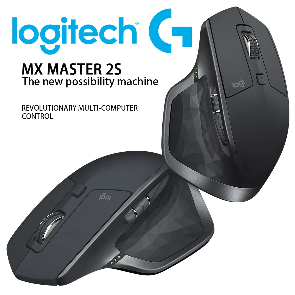 Оригинальная беспроводная мышь logitech MX MASTER 2S с 2,4 ГГц, 4K dpi, с двойным подключением, Офисная мышь для пользователей и мастеров