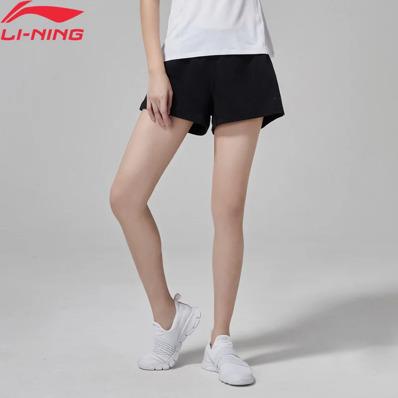 Клиренс) Li-Ning женские тренировочные спортивные шорты, обычная посадка, хлопок, дышащая подкладка, спортивные шорты для фитнеса AKSN018 WKD579
