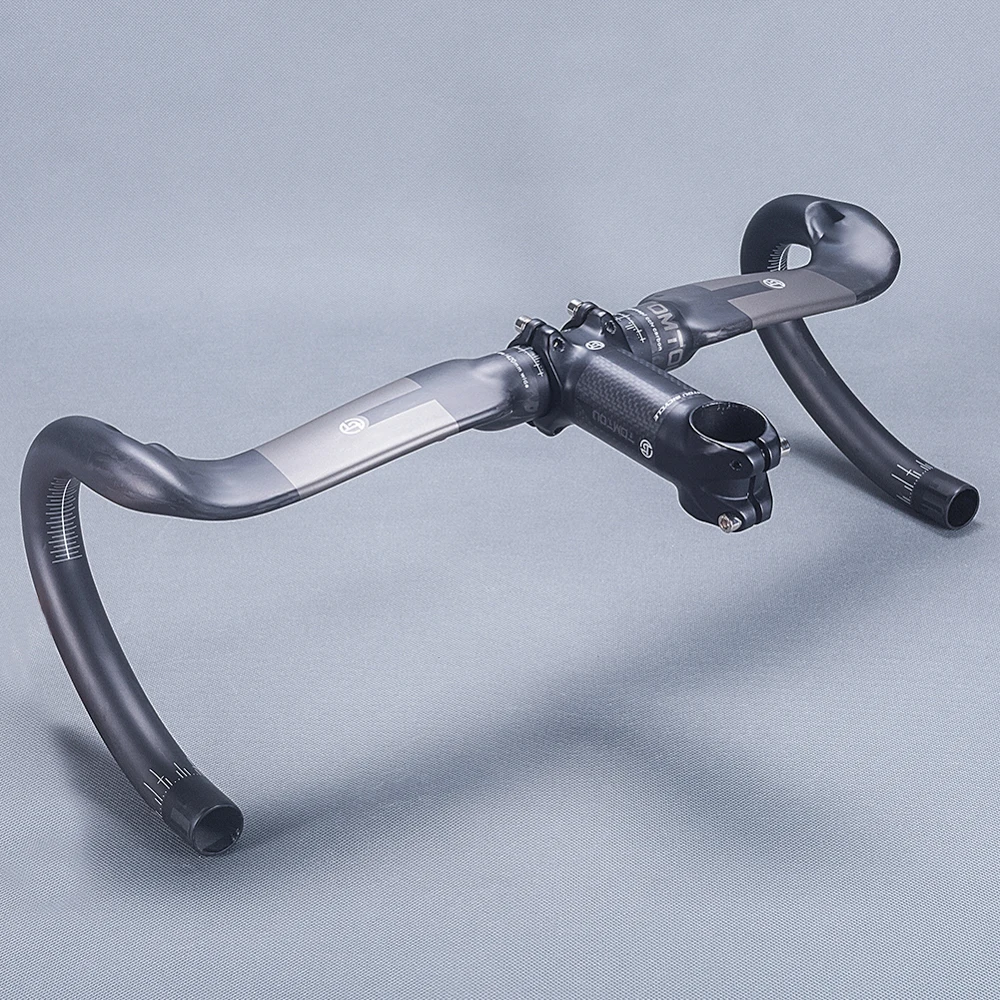 Tomtou Ultralight Carbon Fiber Cycling Road Bike Bar Set Road Handlebar