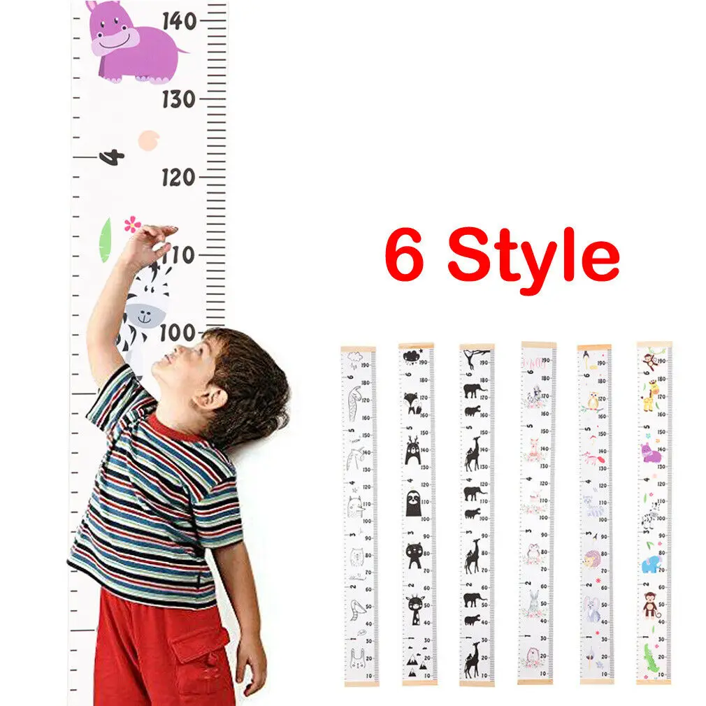 Animal Height Chart Measure Kids//Children Wall Stickers Nursery Decal Paper
