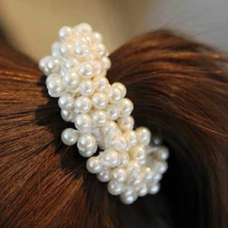 Buy 3Pcs Pearl Elastic Hair Rings Ties Ropes Gum Ring
