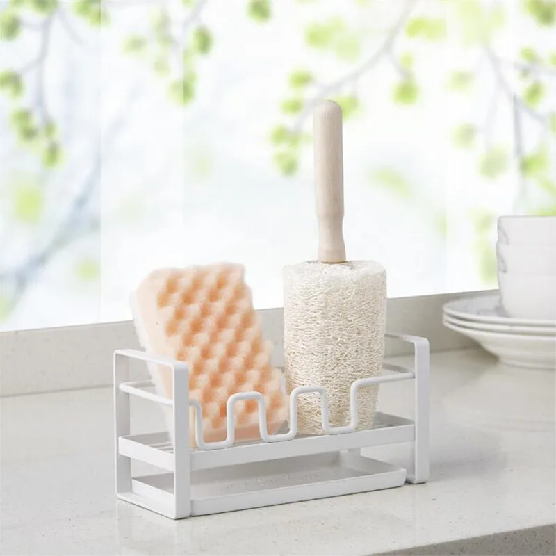 

1PC 2019 High-quality Storage Rack Kitchen Sink Countertop Rag Tray Shelf Cups Organization Multifunction Kitchen Tool Holder